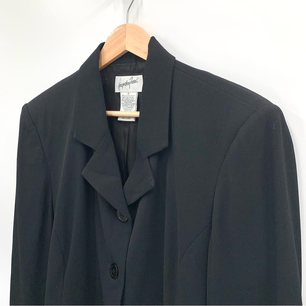 Jacqueline Ferrar Black Long Line Blazer Jacket Size 10 Office Career - Picture 2 of 11